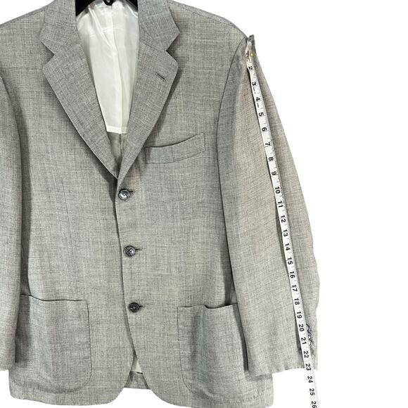 Kiton Trillion Blazer Men 38S Gray Cashmere Silk 3 Button Vented Career Italy - Picture 10 of 16